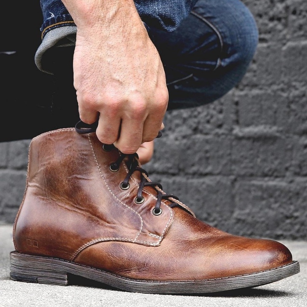 Bed Stu Men's Hoover Lace Up Chukka Boot Brown Distressed Size 8.5 Minimalist